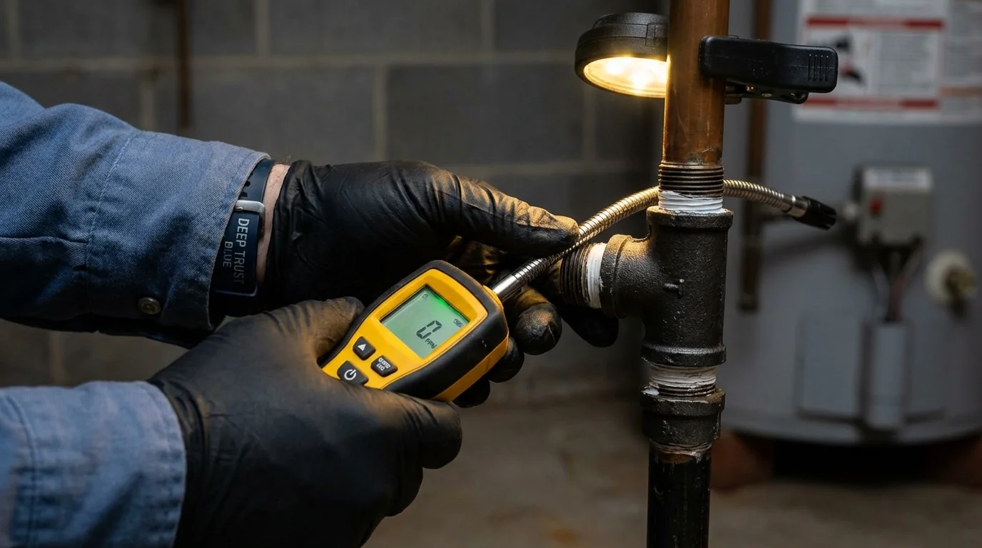 Gas leak detection with electronic sniffer by Johns Plumbing LLC in Rosemead